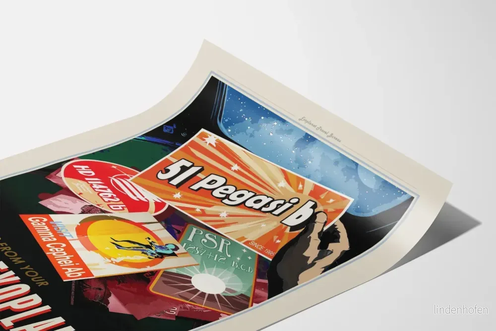 Dekorativ poster av exoplaneten 51 Pegasi b vintage - Bild 3