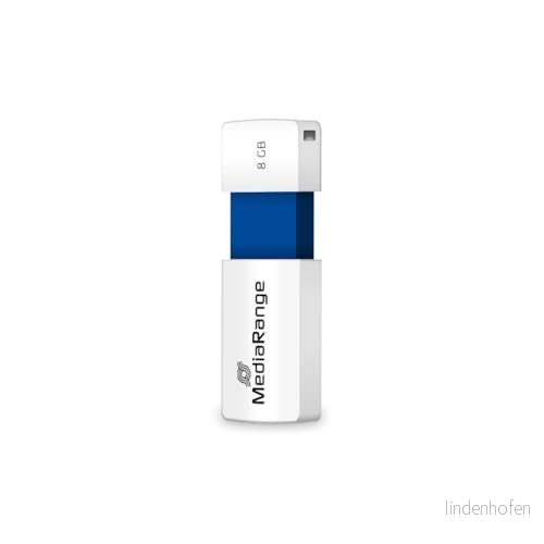 MediaRange MR971 USB minne 8 GB blå glidmekanism 4260283118175