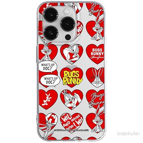 ERT GROUP mobiltelefonfodral för Iphone 14 PRO MAX originalt och officiellt licensierat Looney Tunes mönster Bugs 022 optimalt anpassad till formen på mobiltelefonen, gedeeltelijk transparant 5905795087111