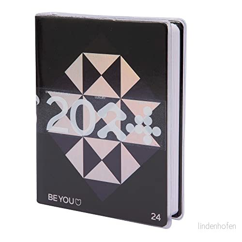 BE YOU Luxury Skoldagbok 20232024, 12 månader, september 2023 augusti 2024, med klistermärke och sidor för skiss, transparent omslag,M storlek M 12,5 x 16,5 cm 8056379147046