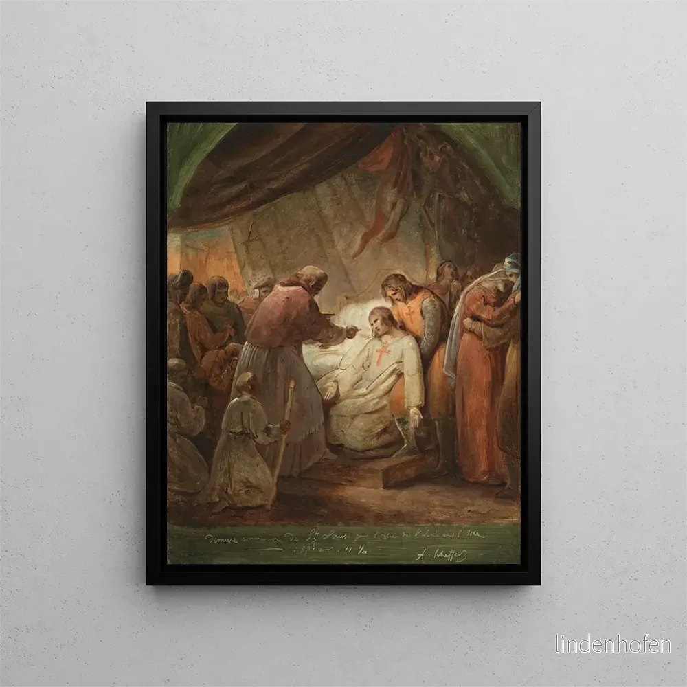 Målning La dernière communion de saint Louis - Ary Scheffer | Konsttryck