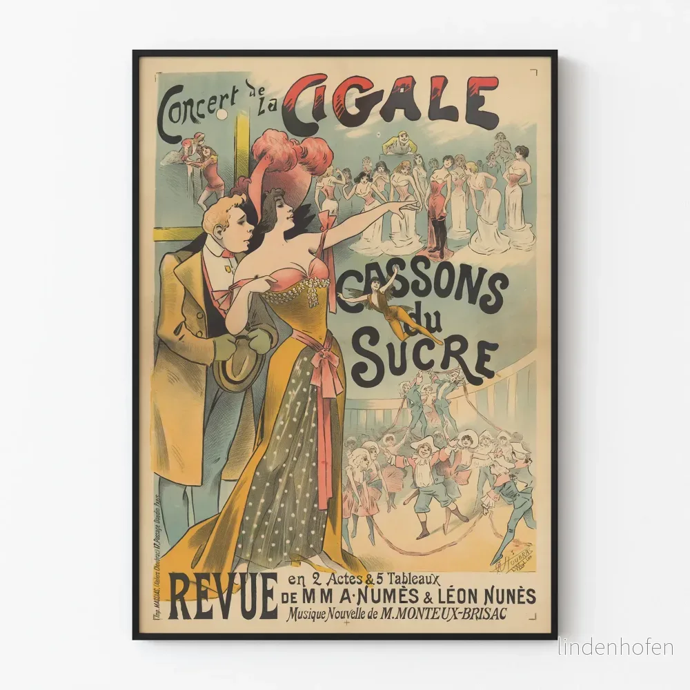 Vintageposter av Concert de la Cigale - Krossa sockret väggdekoration