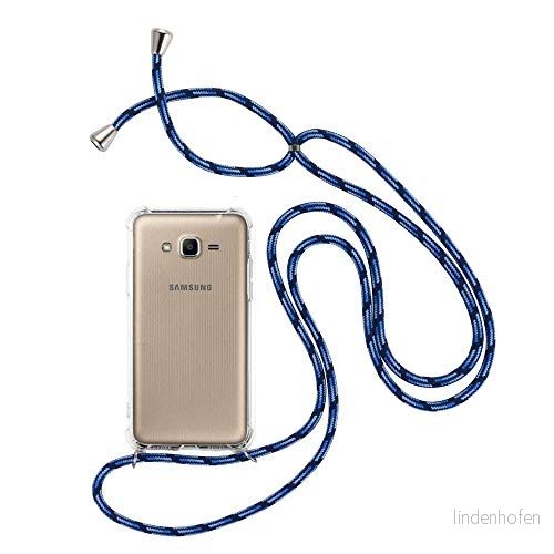 enkelt crossbody telefonfodral halsband, handväska, passar till Samsung J2 Prime 2017, blå 5060608262571