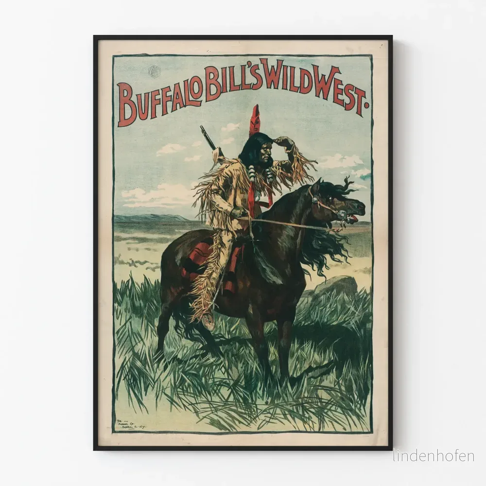 Vintageposter Buffalo Bills Wild West Väggdekoration Western