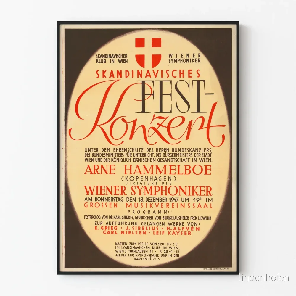 Vintage konsertfest i skandinavisk stil i Wien 1947
