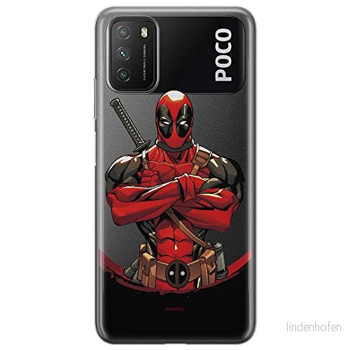ERT GROUP mobiltelefonfodral för Xiaomi REDMI 9T originalt och officiellt licensierat Marvel mönster Deadpool 006 optimalt anpassad till formen på mobiltelefonen, gedeeltelijk transparant 5904805604270