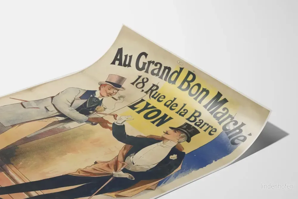 Vintageposter Au Grand Bon Marché Lyon - Maskulin väggdekoration - Bild 3