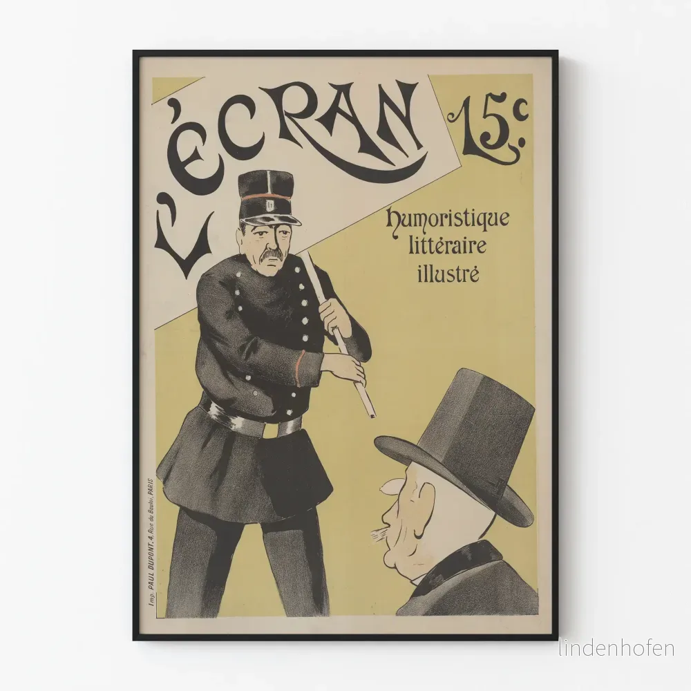 Vintage humoristisk litterär poster skärm