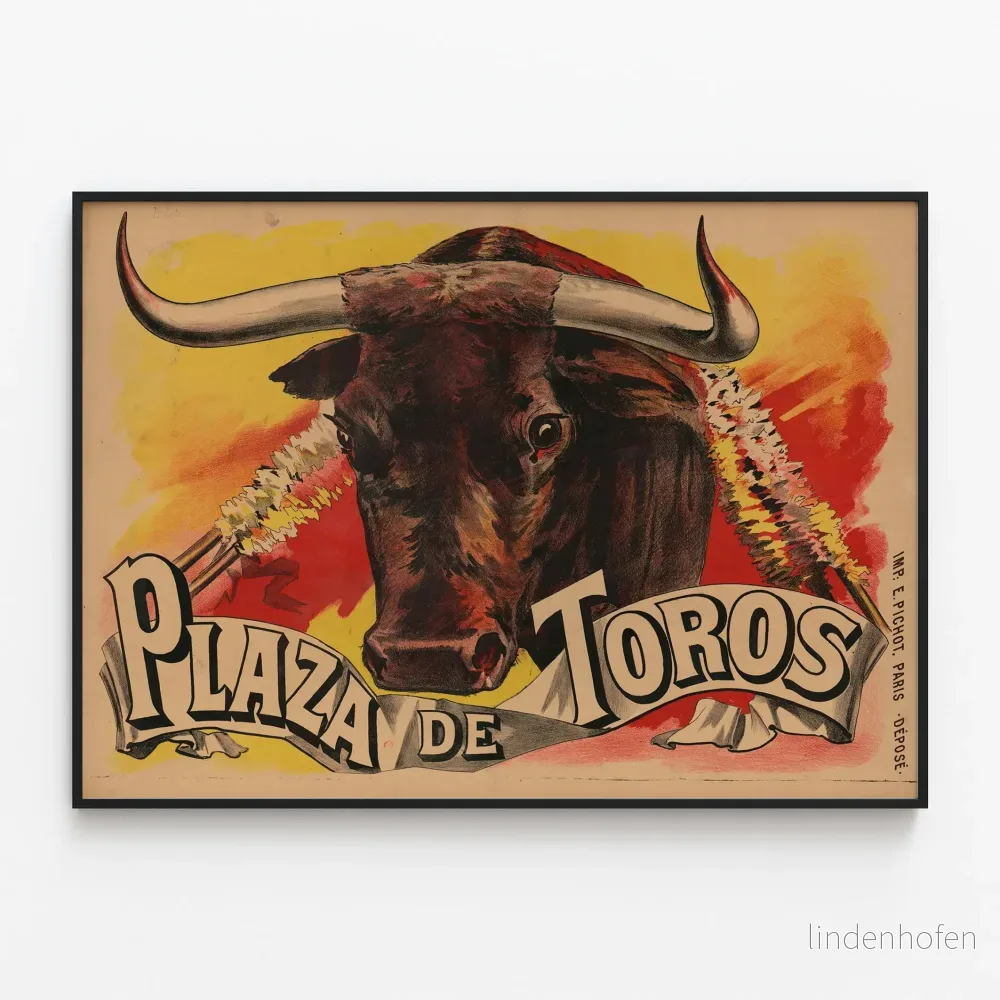 Vintageposter för Plaza de Toros dekorativ