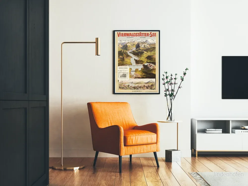 Vintageposter av Sjön av de fyra kantonerna och Luzern, Schweiz - Bild 2