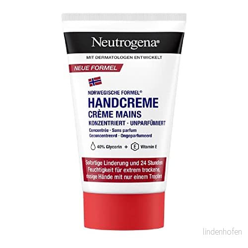 Neutrogena Koncentrerad oparfymerad handkräm (50 ml), lugnande för mycket torra händer, ger intensiv fukt med glycerin, lämplig känslig hud 3574661685977
