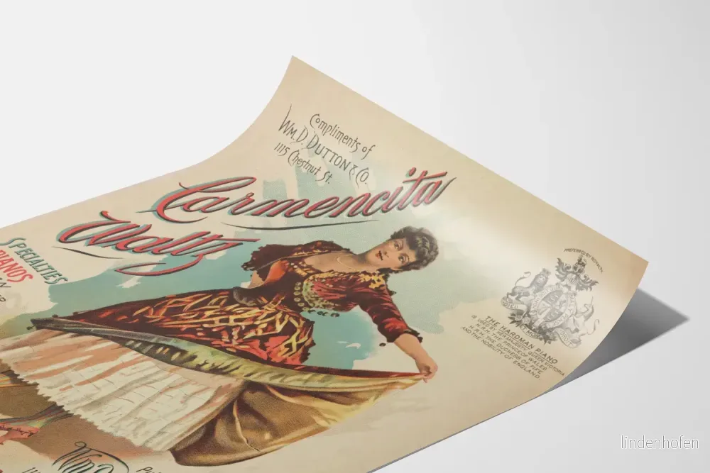 Vintageaffisch Carmencita Waltz för musikkonstnärlig väggdekoration - Bild 3