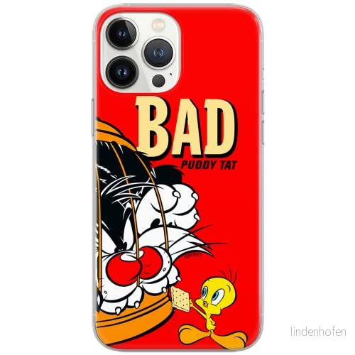 ERT GROUP mobiltelefonfodral för Samsung A51 originalt och officiellt licensierat Looney Tunes mönster Sylvester & Tweety 003 Vit anpassad till formen på mobiltelefonen, fodral tillverkad av TPU plast 5903537532455