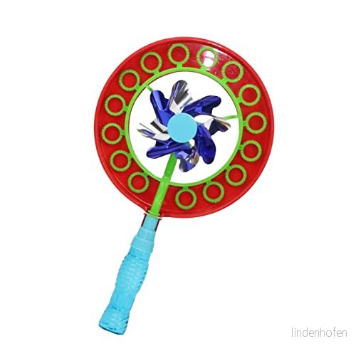 alldoro 63060 Bubble Fun tvålbubblor vindkvarn ca 38,5 cm med 100 ml tvålvatten, tvålbubbelpinne set tallrik och tvålbubbelvatten, för barn från 36 månader vuxna, blå 4251357630600