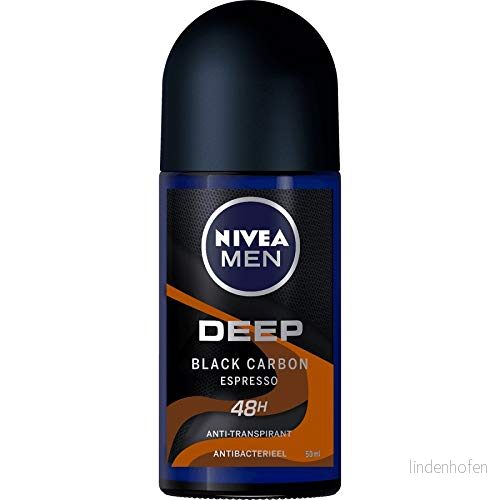 NIVEA Män Deodorant Roll on Deep Black Carbon Espresso 6 pack (6 x 50 ml) 4005900638083