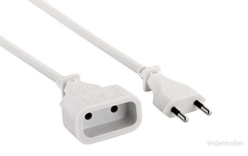 Electraline 20647015J Elektrisk förlängningssladd 5 mt europeisk kontakt/kontakt 6A sektion 2 x 0,75 mm² 3390721011537