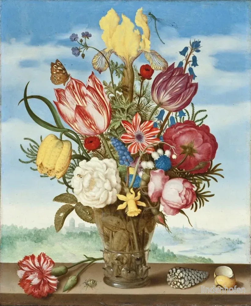 Målning Bouquet de fleurs sur un rebord - Ambrosius Bosschaert l'Ancien | Konsttryck - Bild 2