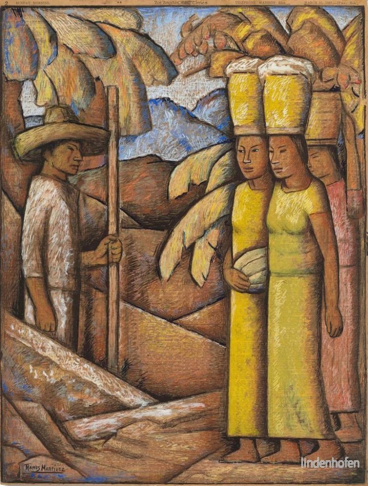 Målning Vendeurs de tamales - Alfredo Ramos Martínez | Konsttryck - Bild 2