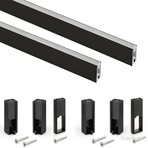 Emuca Luxe, 1,15 m, svart färg, aluminium och teknoplast, 1 kit 8432393302133
