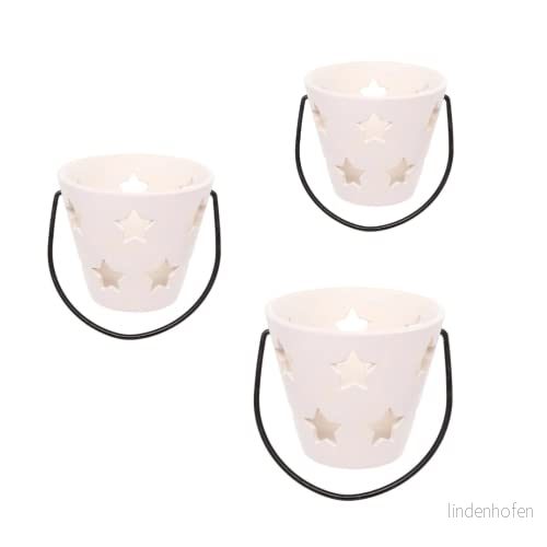 Baker Ross FE555 keramisk värmeljushållare för målning, 3 pack, vit 5051174120556