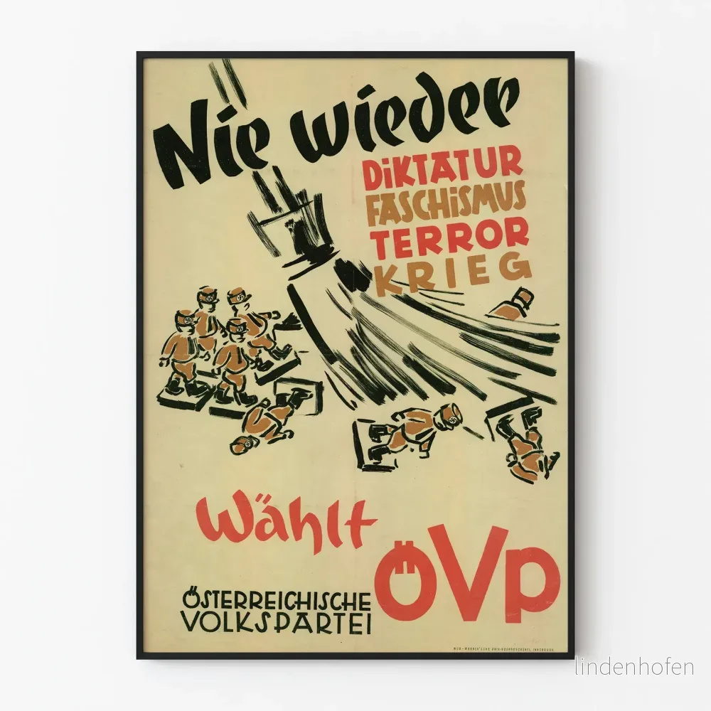 Vintage affisch mot diktatur för väggdekoration