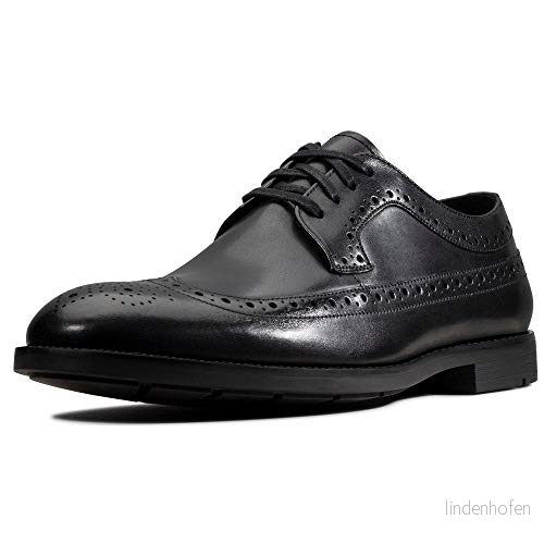 Clarks Ronnie Limit Brogues för män, svart läder, 43 EU 5050408251868
