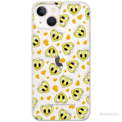 ERT GROUP mobiltelefonfodral för Iphone 13 originalt och officiellt licensierat Looney Tunes mönster Tweety 017 optimalt anpassad till formen på mobiltelefonen, gedeeltelijk transparant 5905795120825