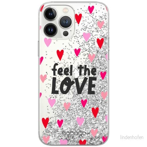 ERT GROUP mobiltelefonfodral för Apple Iphone 13 PRO originalt och officiellt licensierat Babaco mönster Feel the love 001 Vit anpassad till formen på mobiltelefonen, med glitter overflow effekt 5904805762284