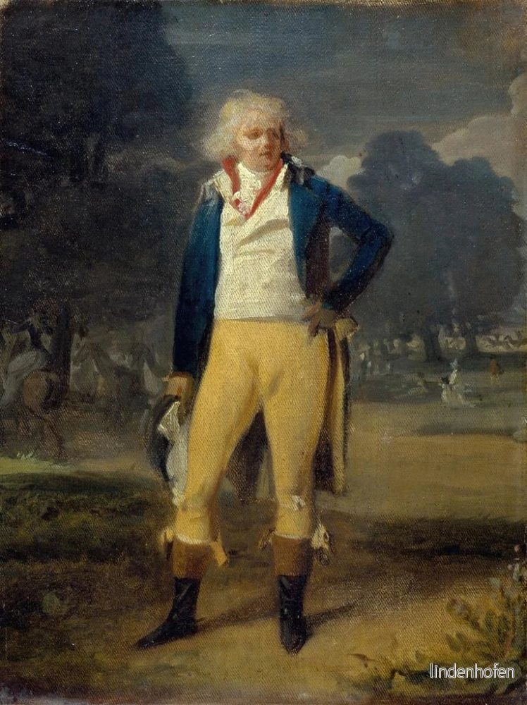Målning L'Abbé de Saint - Farre, naturliga son till hertigen av Orléans och Mlle Lemarquis, dansare vid Operan - Henri - Pierre Danloux - Bild 2