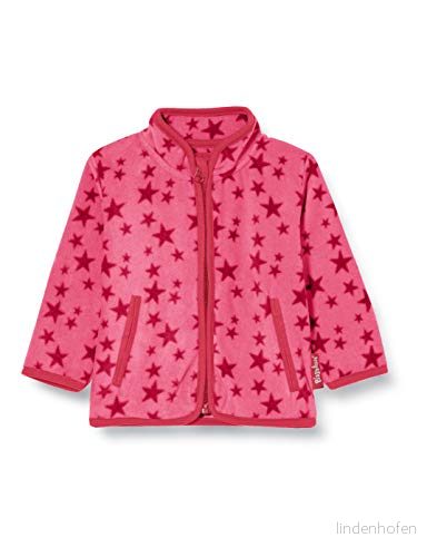 Playshoes unisex barn fleecejacka utomhus topp, Rosa stjärnor, 74 4010952521351