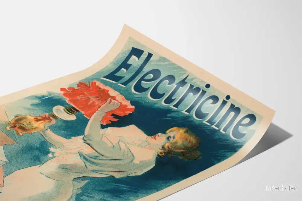 Vintageaffisch Electricine - Väggdekoration Lyxig Belysning - Bild 3