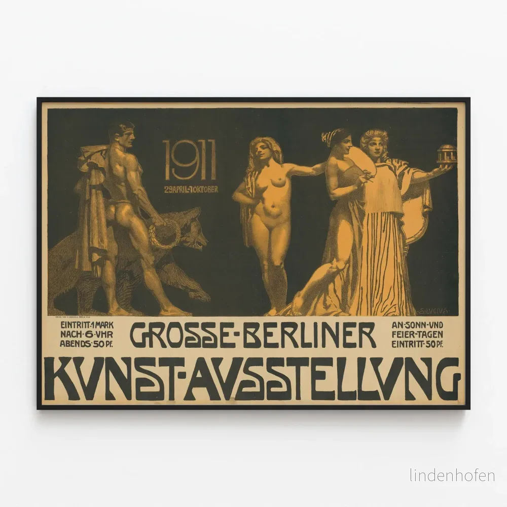 Vintage affisch för konstutställning Berlin 1911 - retro väggdekoration