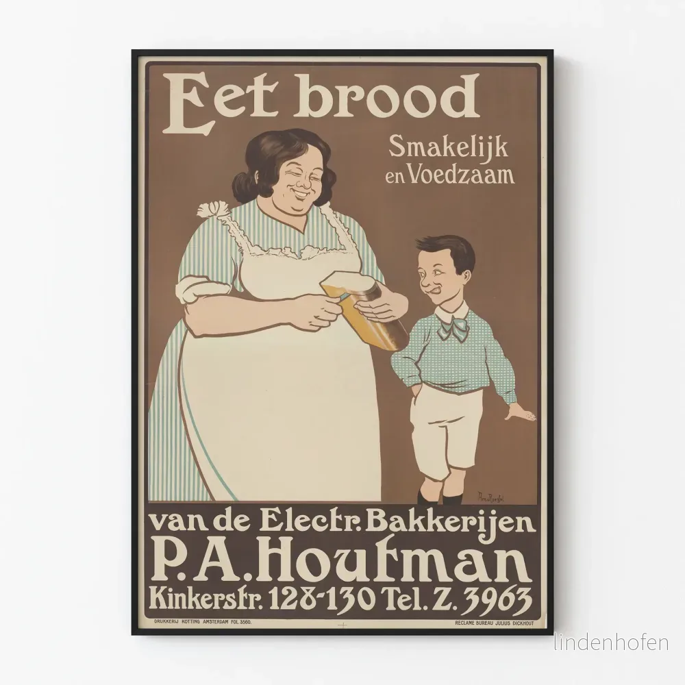 Vintageposter "Eet Brood" för smakfull väggdekoration