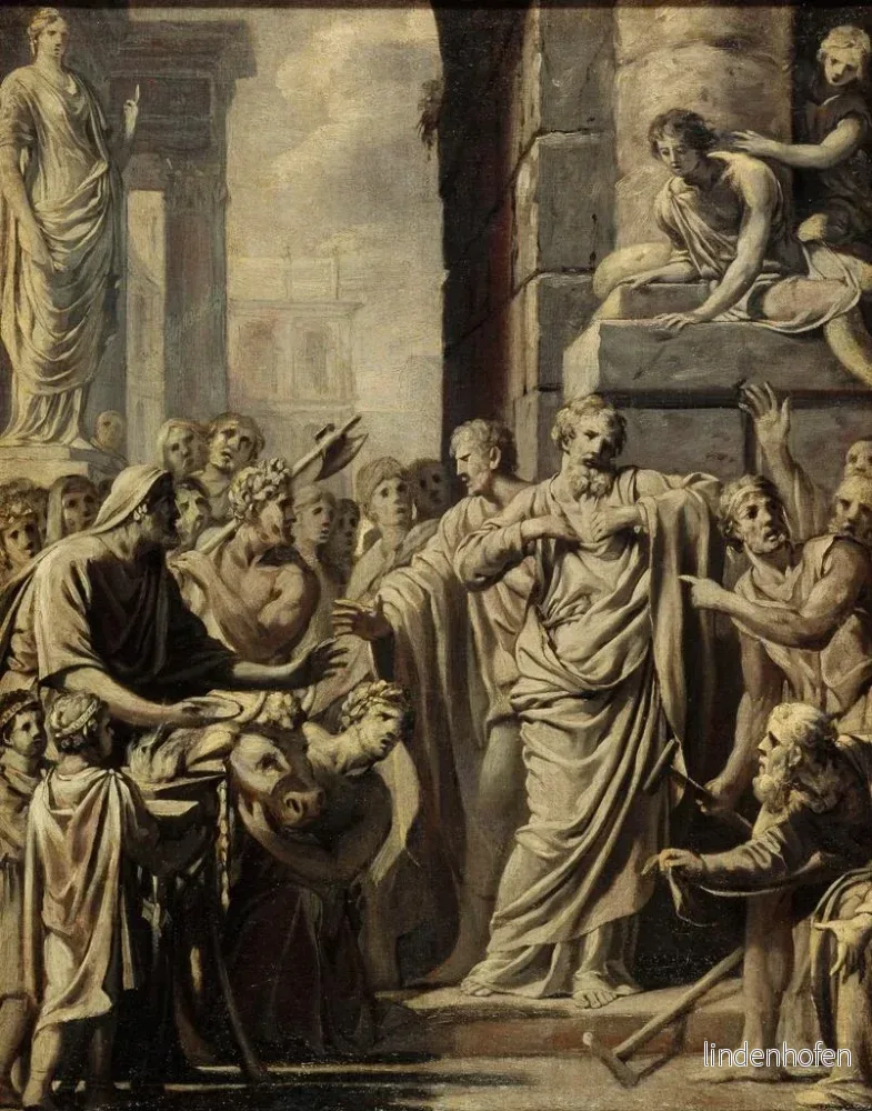 Saint Paul och helige Barnabas som vägrar de gudomliga ära till Lystre - Michel Corneille L'aîné | Konsttryck - Bild 2