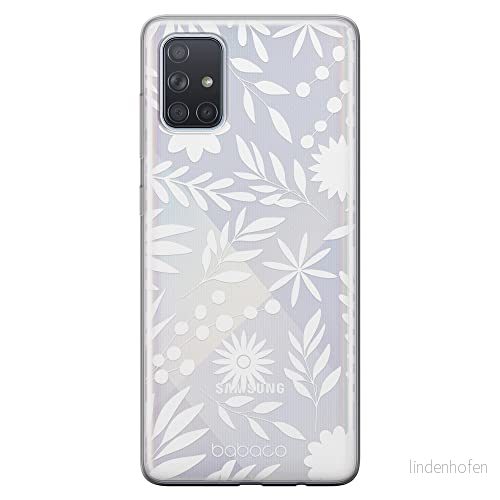 ERT GROUP mobiltelefonfodral för Samsung A71 5G originalt och officiellt licensierat Babaco mönster Flowers 023 Vit optimalt anpassad till formen på mobiltelefonen, gedeeltelijk transparant 5904805805424
