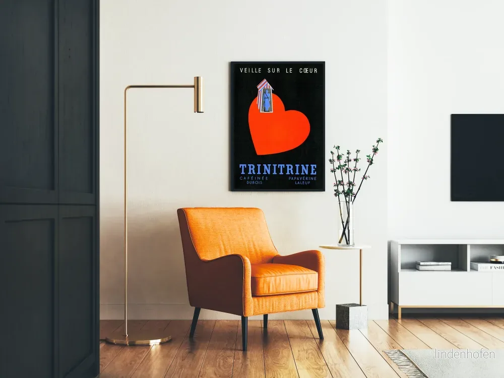 Vintageposter Trinitrine vakar över hjärtat - retro väggdekoration - Bild 2