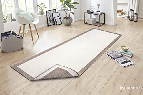 NORTHRUGS inomhus och utomhatta, Panama 80 x 250 cm vändmatta, väderbeständig, modern enhetlig design med kant, löpare för balkong, terrass, trädgård, vinterträdgård, vardagsrumsmatta, 4260770247555