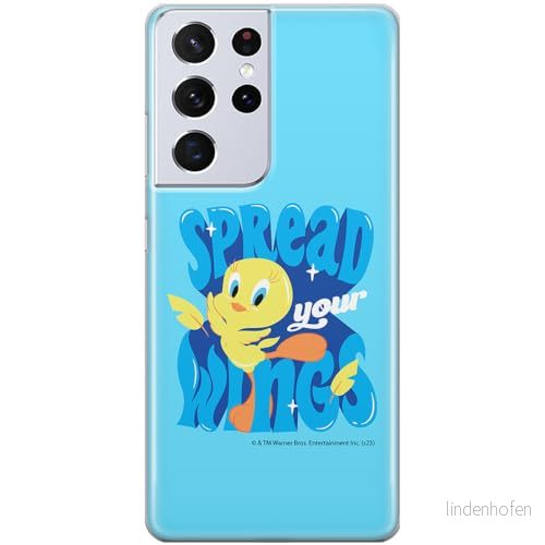 ERT GROUP mobiltelefonfodral för Samsung S21 ULTRA originalt och officiellt licensierat Looney Tunes mönster Tweety 014 anpassad till formen på mobiltelefonen, fodral tillverkad av TPU plast 5905795095970