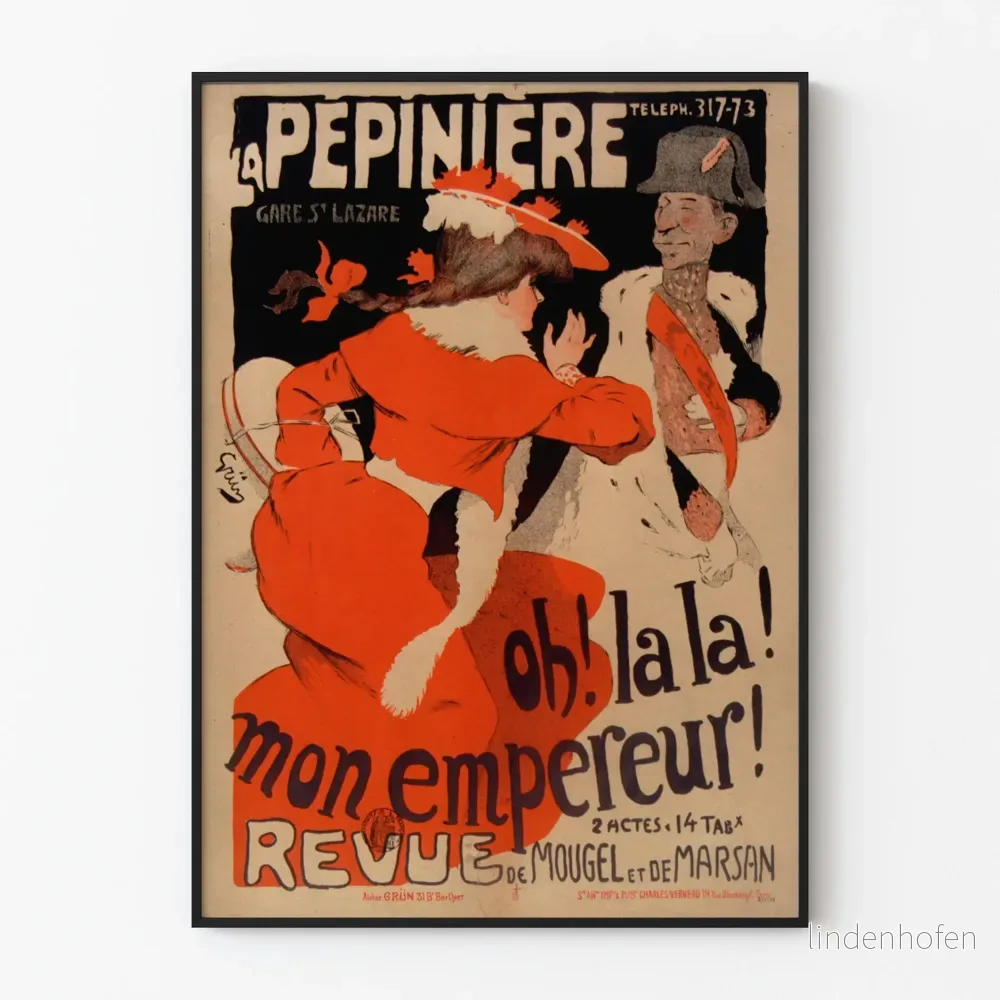 Vintageposter oh la la min kejsare för väggdekoration