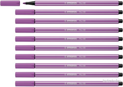 Premium tuschpenna STABILO Pen 68 ask med 10 Plommon 4006381574204