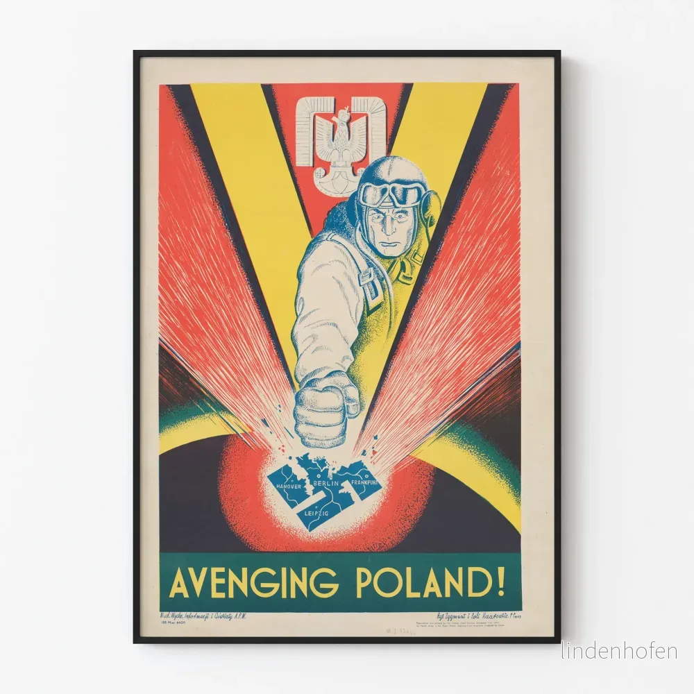 Vintageposter Avenging Poland - Retroinspirerad väggdekoration