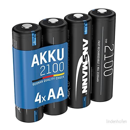 ANSMANN batteri AA 2 100 mAh NiMH 1,2 V batterier uppladdningsbara med låg självurladdning idealisk för trådlös mus/tangentbord, väckarklocka/klocka, leksaker, sollampor, LED lampor, dekoration 4013674158669