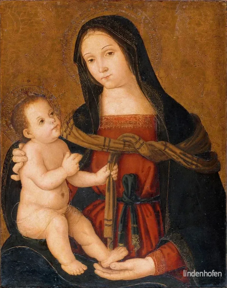 Målning Vierge à l'Enfant - Antoniazzo Romano | Konsttryck - Bild 2