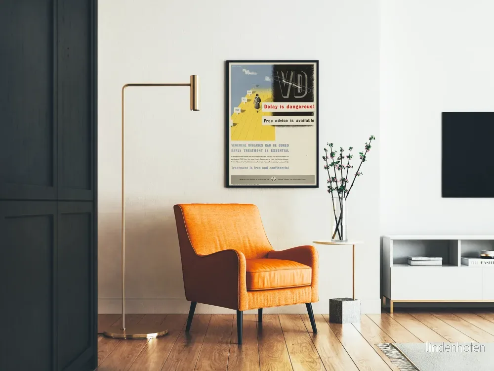 Vintageposter för könssjukdomsförebyggande - Fördröjning är farlig - Bild 2