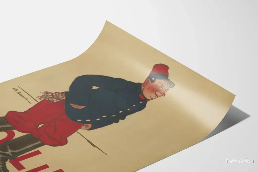 Vintageaffisch Polin med soldat i blå och röd uniform - Bild 3