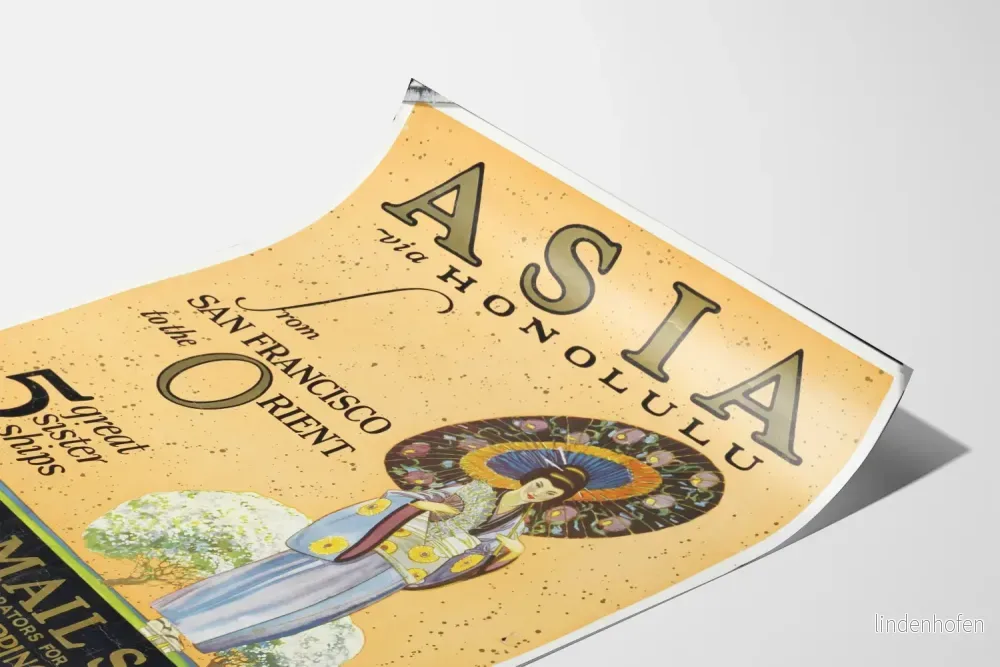 Vintageposter Asien via Honolulu - Retro väggdekoration Artem Legrand - Bild 3