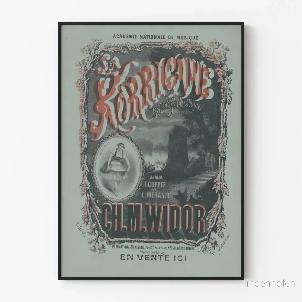 Gammal poster La Korrigane Ballet Fantastique - Vintage musikväggdekoration