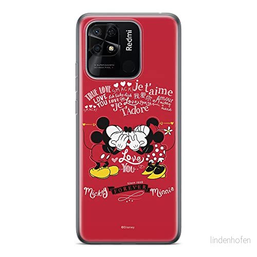 ERT GROUP mobiltelefonfodral för Xiaomi REDMI 10C originalt och officiellt licensierat Disney mönster Mickey & Minnie 005 anpassad till formen på mobiltelefonen, fodral tillverkad av TPU plast 5905511536374