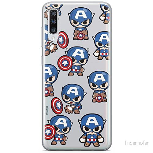 ERT GROUP mobiltelefonfodral för Samsung A70 originalt och officiellt licensierat Marvel mönster Captain America 029 optimalt anpassad till formen på mobiltelefonen, gedeeltelijk transparant 5904805317743
