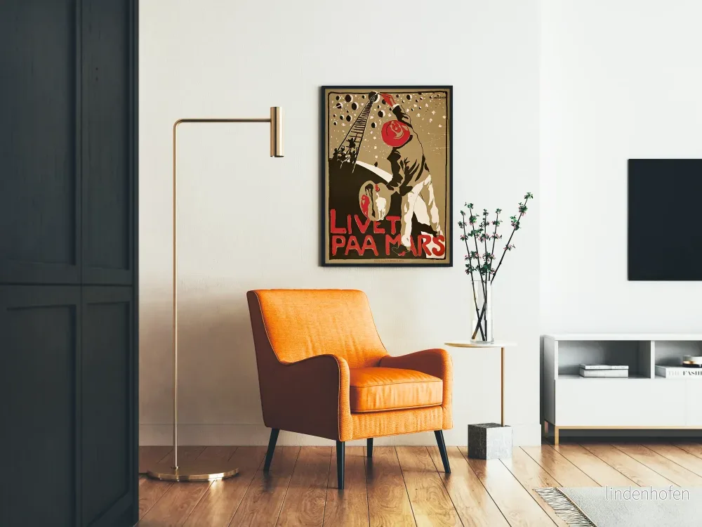 Vintageposter "Livet på Mars" i grafisk bildstil - Bild 2